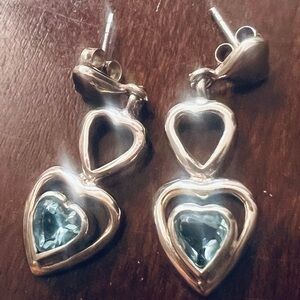 Vintage Sterling 925 silver blue topaz earrings
